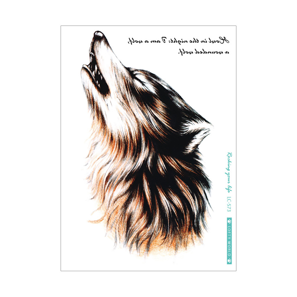 Nueva flor impermeable brazo tatuaje pegatinas personalidad original Lobo tatuaje pegatinas animal patrón tatuaje desechable al por mayor
