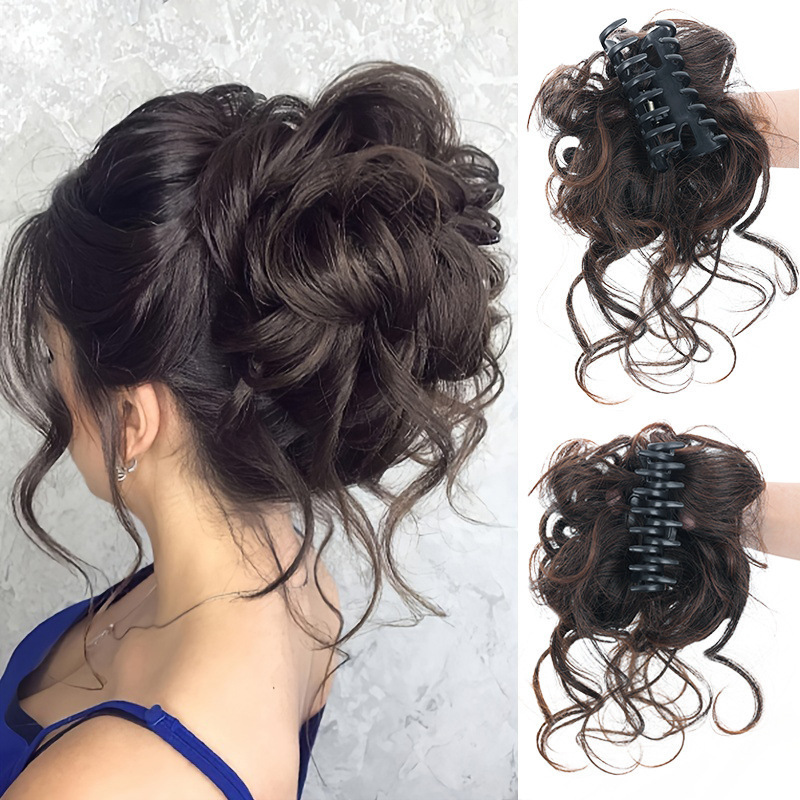 European and American wig ring fashion lazy clip hair bun flower messy Bud ball head fluffy long whisker high temperature silk wig European and American wig ring fashion lazy clip hair bun flower messy Bud ball head fluffy long whisker high temperature silk wig