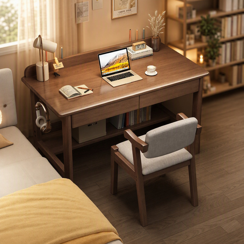 Solid wood desk for students, home writing desk, simple office desk, study room adult workbench, bedroom computer desk