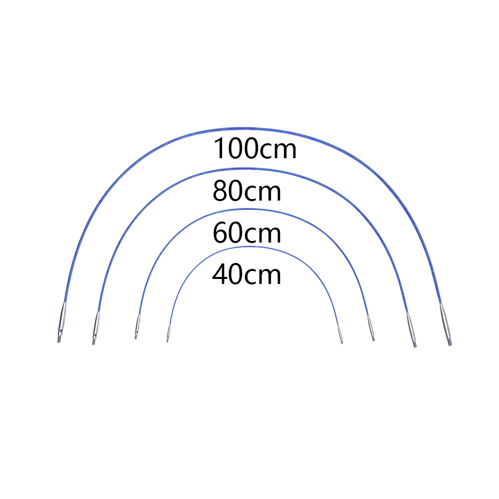 Agujas de suéter transfronterizas de aluminio de óxido azul y oro de dos colores desmontables aguja de anillo multifuncional aguja de anillo combinada set 9 pago
