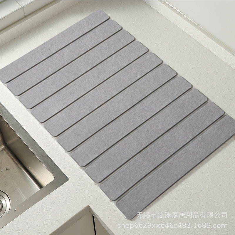 almohadilla de barro de diatomas dura almohadilla de drenaje plegable cuenco de secado almohadilla de cocina de baño almohadilla de absorción de agua multifuncional de escritorio