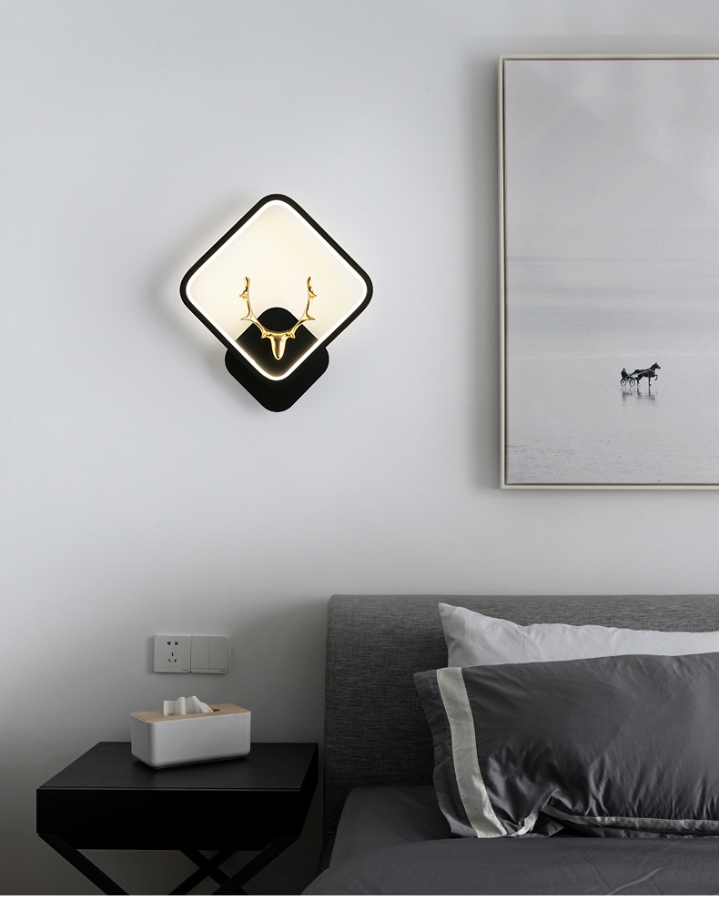 Lâmpada de Parede Decoração para Casa Chillgio Interior Minimalista Moderna Quarto Luminárias Arandelas Led Interno Nordic Chifres Luzes 11 decoração para casa quarto luminárias arandelas led interno nordic chifres luzes