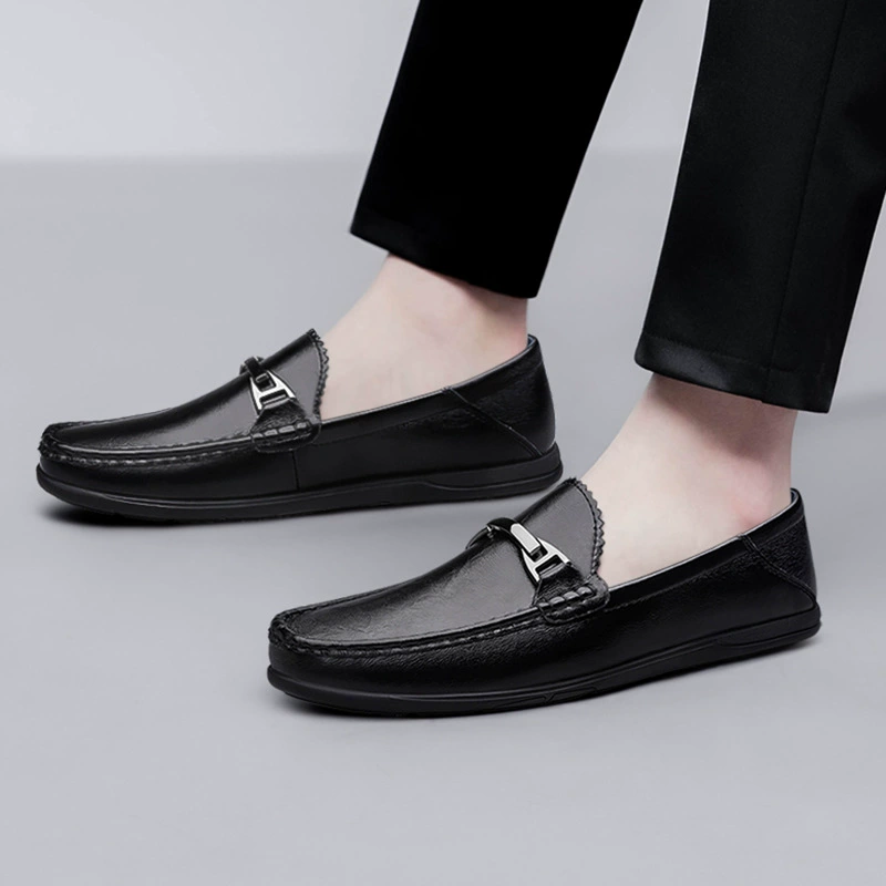Footwear English style, men's shoes for leisure for leather shoes, genuine leather, soft sole