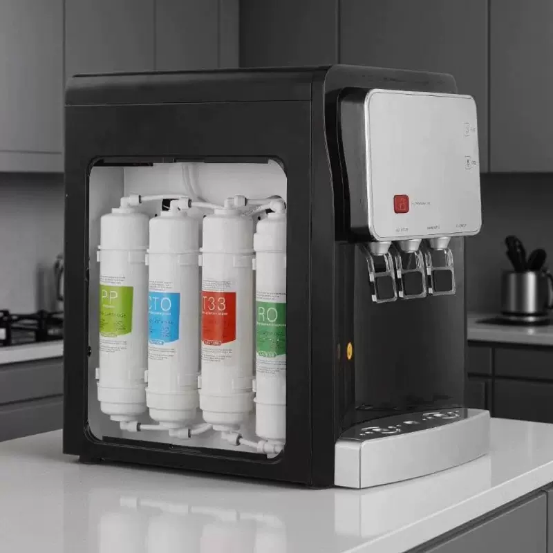 跨境台式净化家用压缩机制冷饮水机直饮机加热过滤实用产地货源