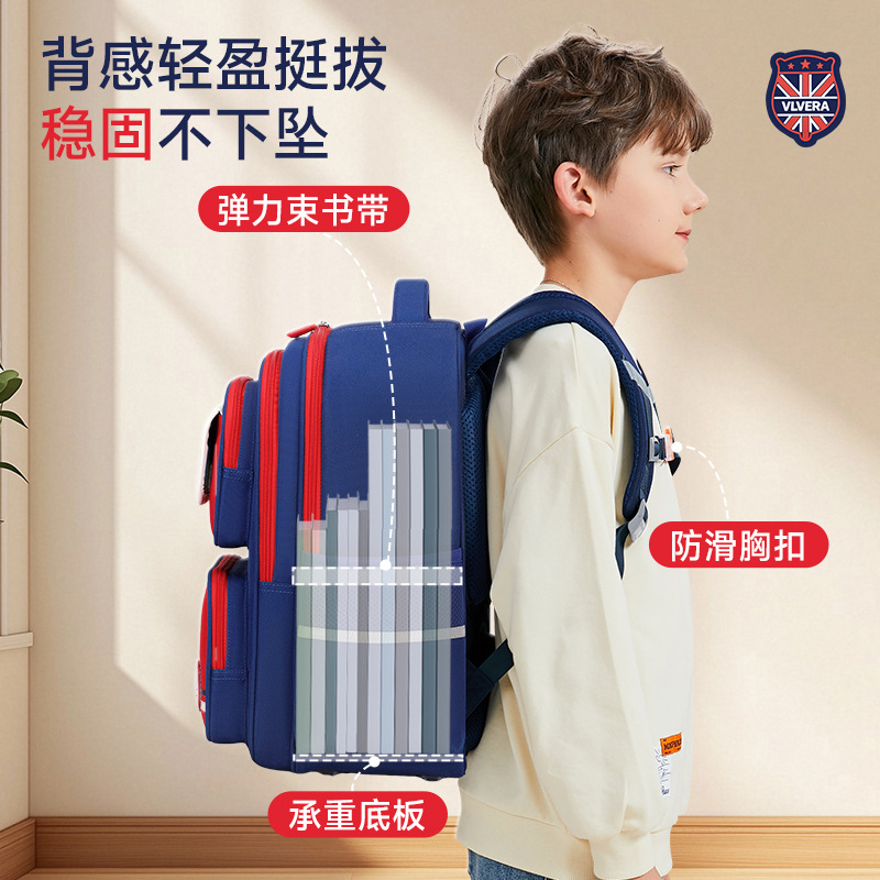 Mochila escolar para niños 123,456 grados sobrecarga de gran capacidad mochila para estudiantes de primaria de ambos sexos