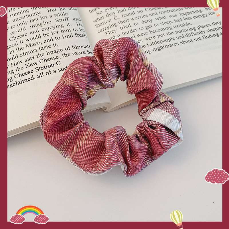 Encaje de flor coreana Encaje de intestino grueso Anillo de cabello femenino Cabeza de flor de viento pastoral Cuerda de cabeza de bola de gran tamaño Accesorios para el cabello de alta calidad