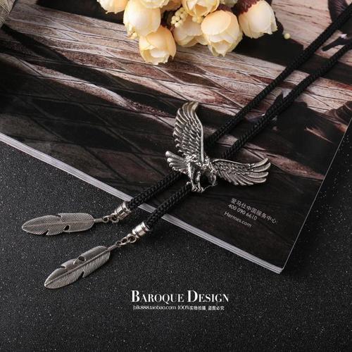 Fashionable bolo tie, trendy men's bow tie, western denim bolo tie, nightclub trend, daily casual eagle tie