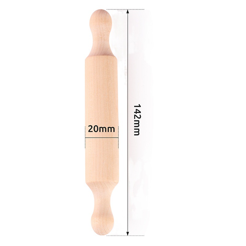 Mini rodillo de madera cocina para hornear rodillo natural ecológico niños DIY rodillo en stock al por mayor