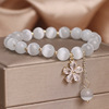 Brand crystal bracelet, jewelry flower-shaped with tassels, Korean style, cat's eye, flowered, wholesale
