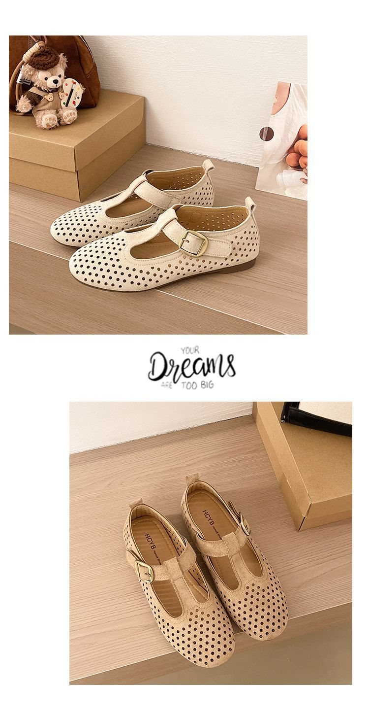 French-style Mary Jane For Women, 2026 Summer Collection, Round Toe, Shallow Cut, Hollowed-out, Breathable, Comfortable,_vogvips.com