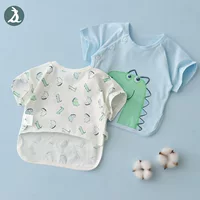 Одежда для новорожденных с половинной спинкой Летняя тонкая эластичная хлопковая рубашка без костей