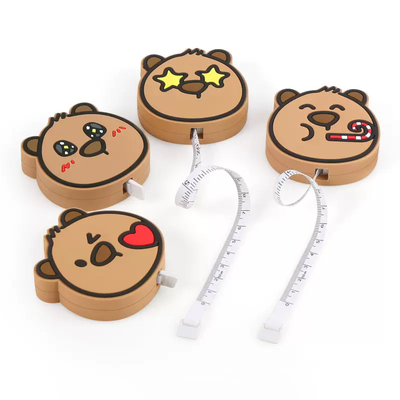 pvc软胶卡通卷尺定制   便携测量尺儿童可爱迷你自动伸缩PVC卷尺