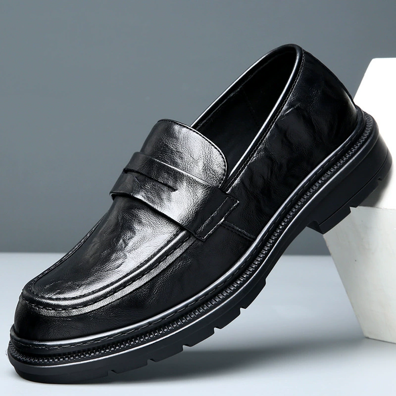 2025 Весна Новые мужские туфли из натуральной кожи Деловые повседневные слипоны Удобные мягкие поверхности Официальные мужские кожаные слипоны