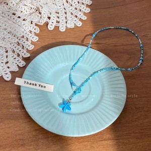 海边度假风多巴胺陶瓷海星小鱼项链时尚甜美锁骨链个性设计感项饰|undefined