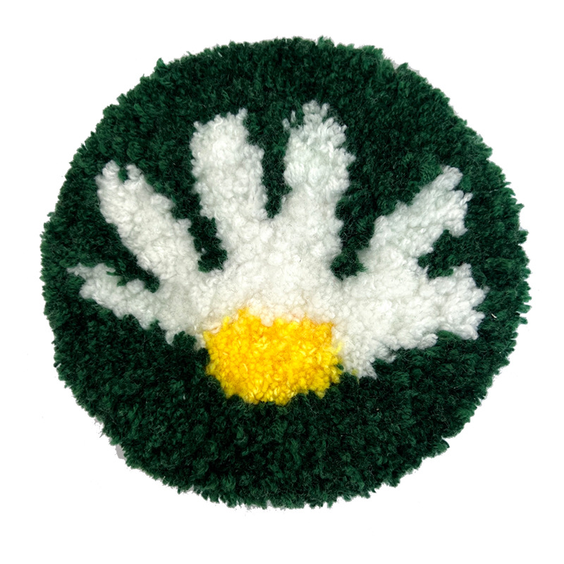 Huevo frito, posavasos de bordado de pinchado creativo, paquete de material de bricolaje hecho a mano, manteles divertidos, clases manuales para niños, música de pinchado de animales