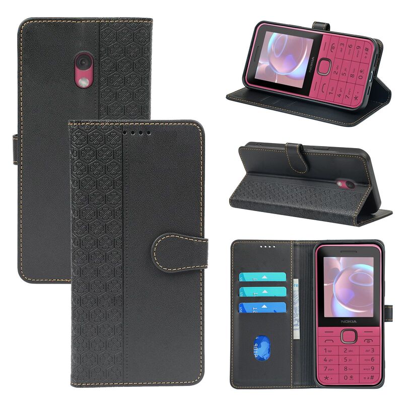 For Nokia HMD Fusion Mobile Phone Leather Case Nokia G310 5G Four-leaf Clover Round Buckle Mobile Phone Leather Case