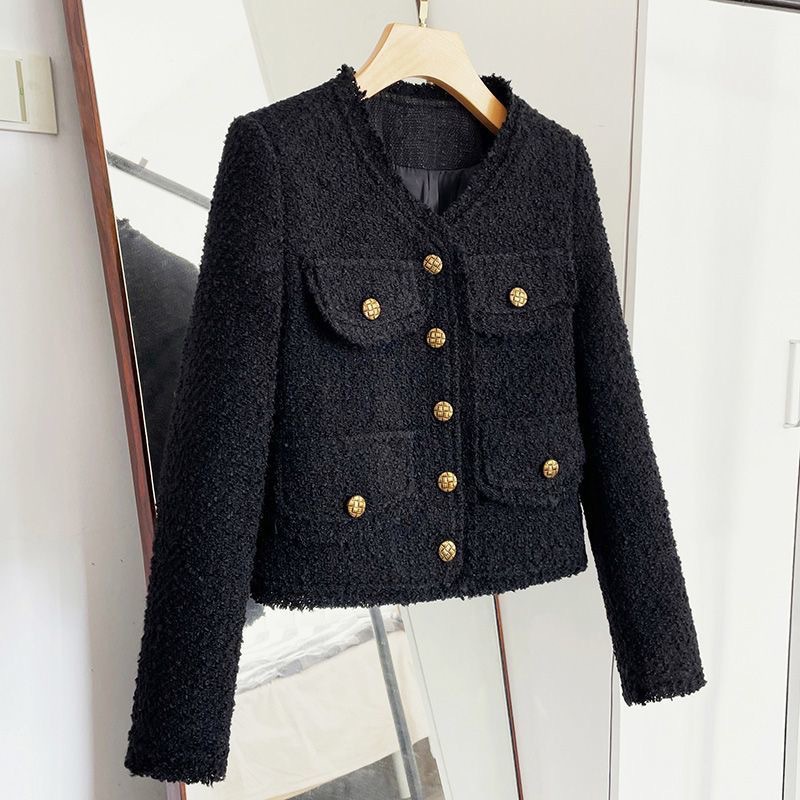 Tweed Short Outwear for Women 2025 Spring and Autum New French Niche Small Fragrance Retro Style High-End Elegant Top