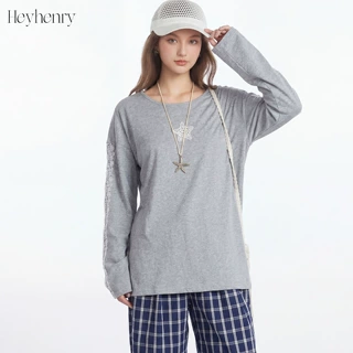 HeyHenry 【清仓捡漏】慵懒长袖T恤女2026春秋季休闲内搭韩系上衣