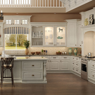Foshan factory direct sales whole house custom cabinet simple household commercial solid wood quartz stone countertop island table