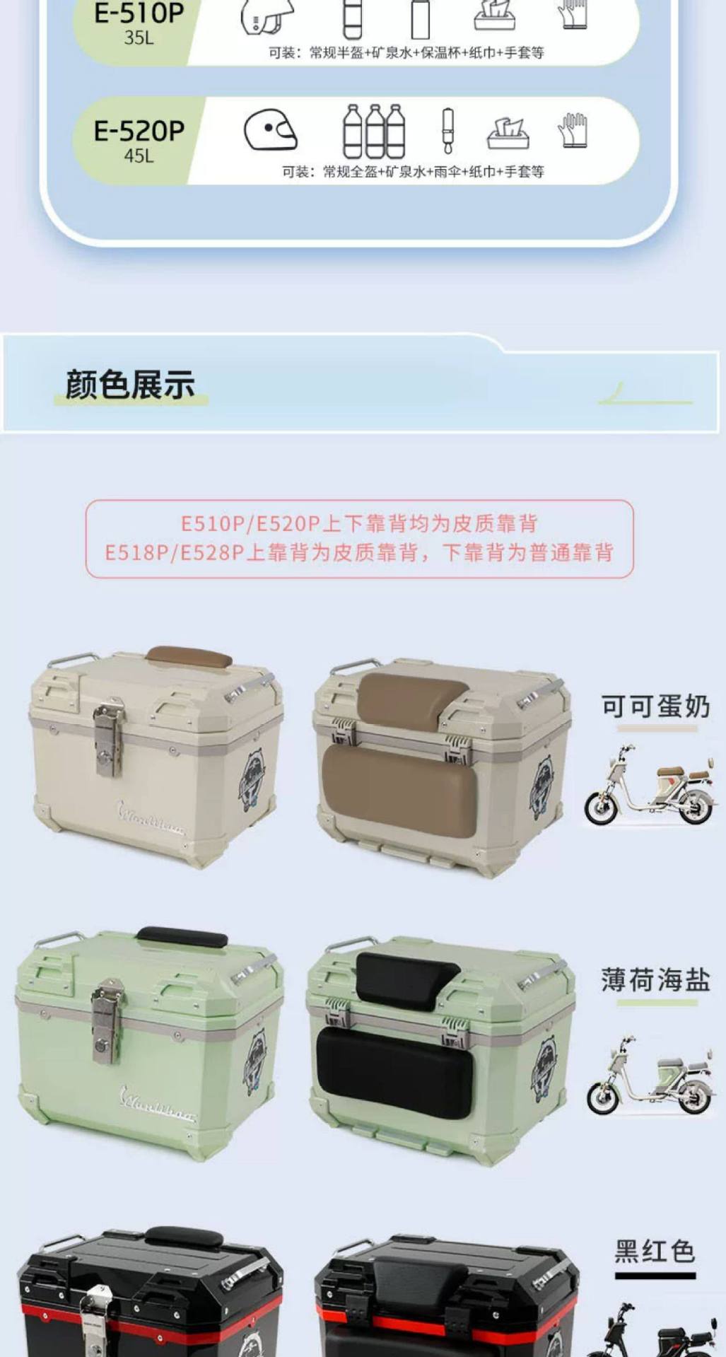 Wanlihao modified accessories for Maverick U1e, decorative electric vehicle tail box, non-aluminum alloy motorcycle trunk