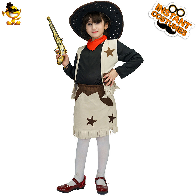 Etapa traje de fiesta de la mascarada ropa traje de rendimiento de Halloween Cosplay traje niña Denim