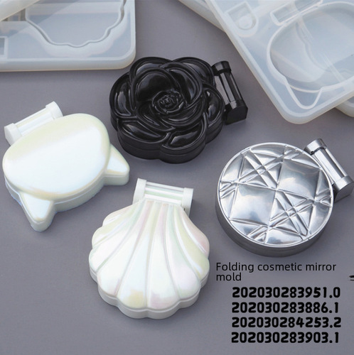 DIY Crystal Makeup Mirror Shell Mirror Cat Rhombus Rose Touch-up Mirror Folding Mirror Silicone Dropping Glue Mold 