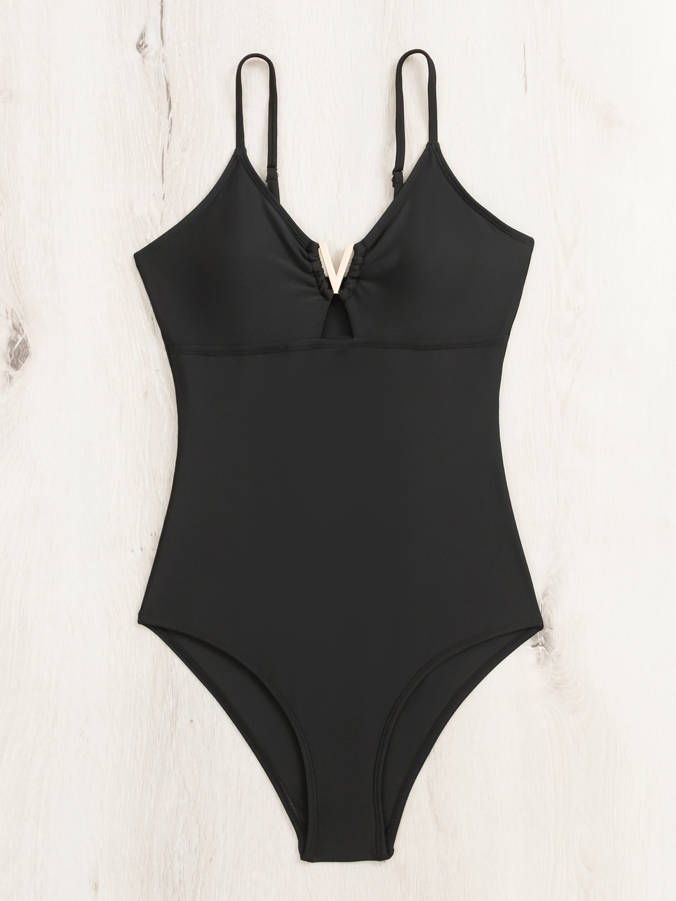 252g Weight Sleeveless Sleeve Length Spandex, Polyester Fabric Type Short Top Length One-pieces Tops Type 1 Piece Quantity Swimming Occasion V Neck Neckline Slim Fit Type Solid Color Pattern Women's Gender Sexy Style Women's Sexy Solid Color 1 Piece One Piece Swimwear 5