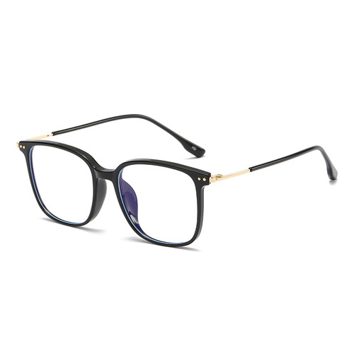 Korean version of the new square frame ultra-light retro rice nail anti-blue light glasses for female Internet celebrities with the same style plain glasses for men