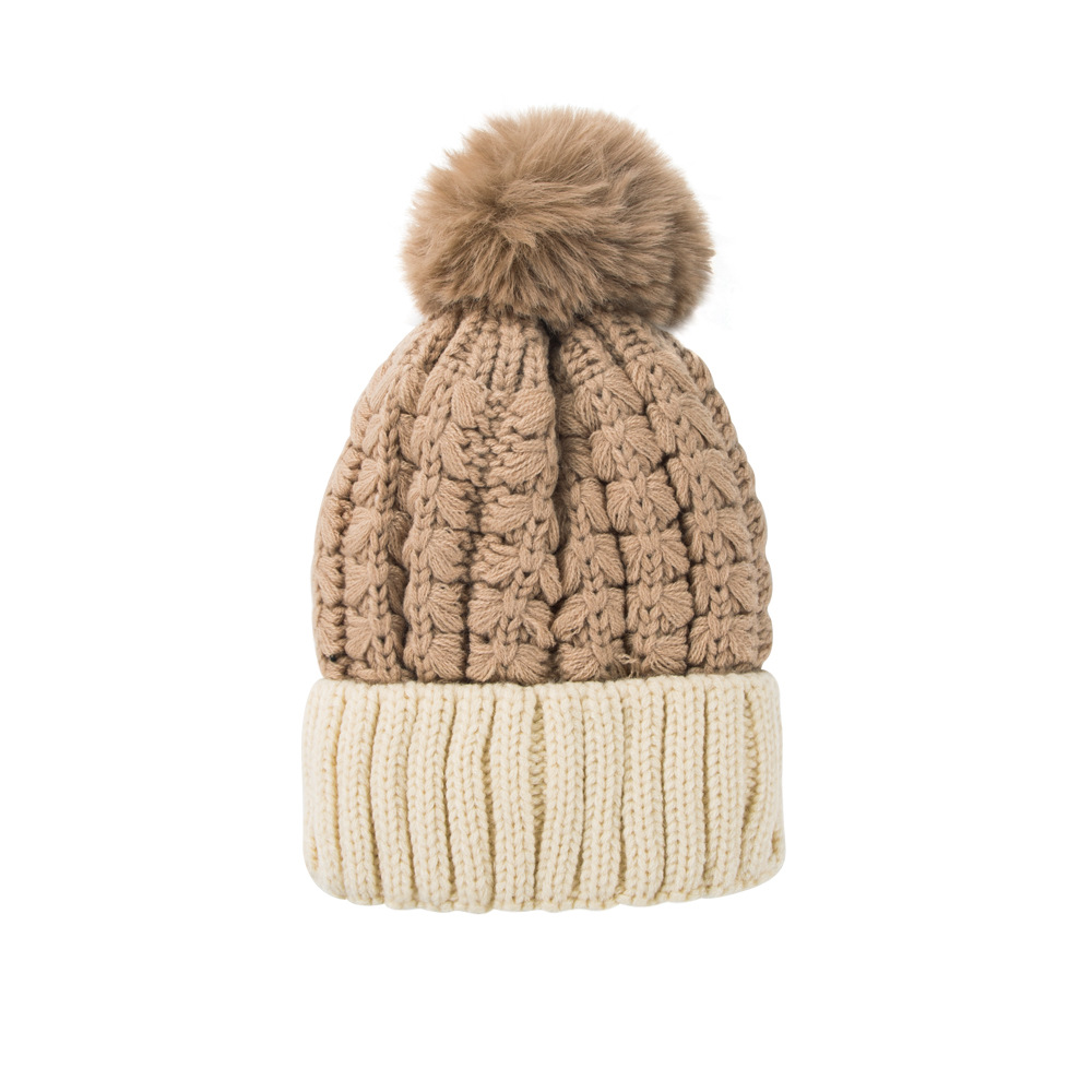 Wholesale Woolen Hat Autumn Winter New Warm Solid Color Fur Ball New Thick Velvet Knitted Hat display picture 8