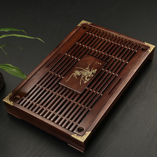 Solid Wood Tea Tray Set for Home Use, Kung Fu Tea Set with Drainage and Water Storage, Single Tray Tea Tray, Chinese Style
