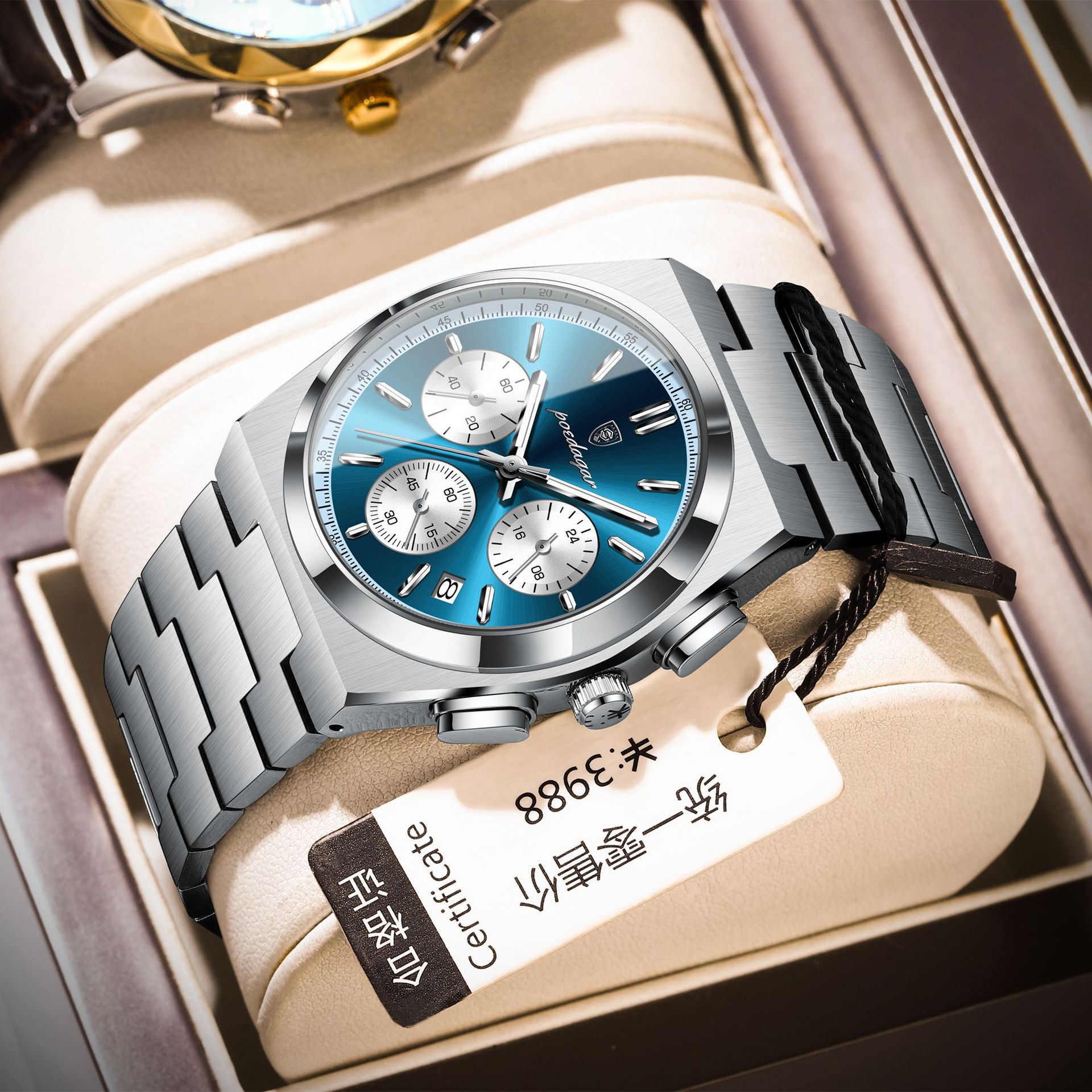 Nuevo reloj multifuncional para hombre de la marca suiza, reloj de cuarzo luminoso a prueba de agua, transmisión en vivo, estilo explosivo de comercio exterior, entrega de una pieza