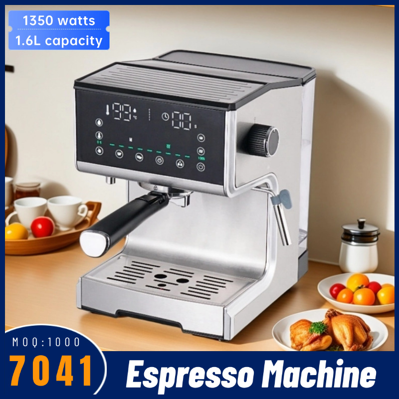 1350W 15bar 1.6L transfronterizo casero sistema automático de burbujas de leche cafetera italiana cafetera