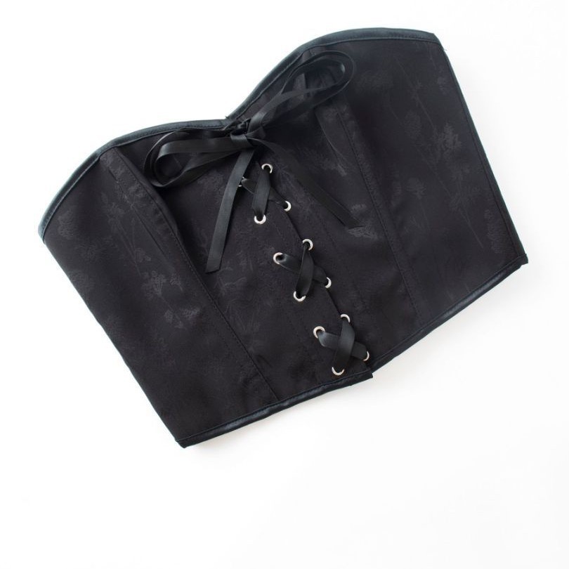 Nueva correa delantera jacquard negra sexy apretada para limpiar el pecho, ropa de hueso de pez, ropa exterior de mujer, productos transfronterizos