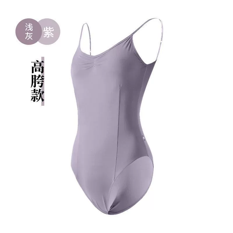 Костюм для гимнастики и балета с высоким разрезом для взрослых, слайдер для тренировок и экзаменов, комбинезон для женщин