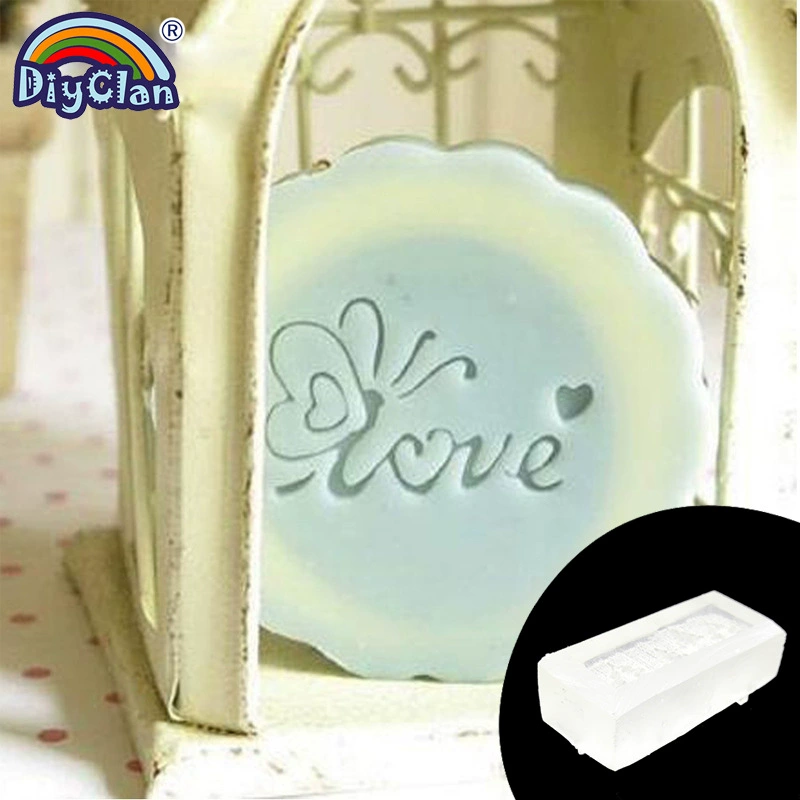Acrylic handmade soap for St. Valentine's Day, seal, organic handle, oil