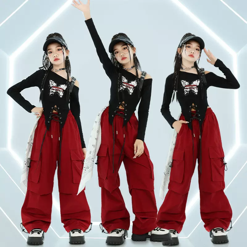 女童爵士舞服装练功少儿jazz童装儿童街舞bboy舞台装走秀演出服