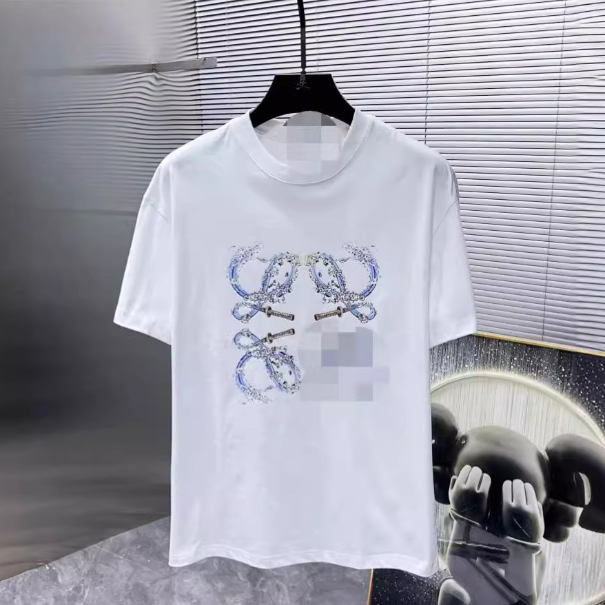 罗意家t恤男潮牌ins刺绣半截袖夏季宽松休闲复古重短袖纯棉T恤