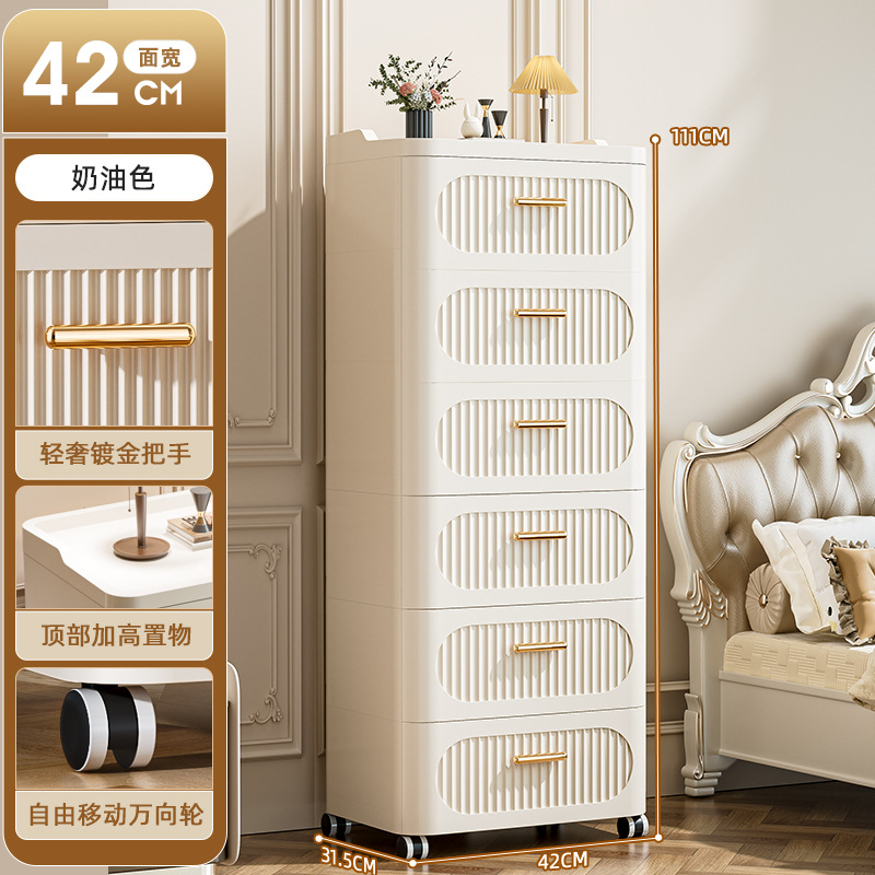 クロスボーダー厚みのあるフロア引き出し型キャスター付き収納キャビネットリビングルーム寝室収納整理キャビネット大容量ホームキャビネット