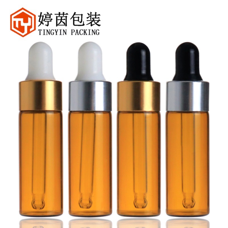 5ml茶透螺口玻璃瓶 精油分装瓶 小滴管瓶 小样香水瓶