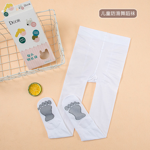 Children's dance socks spring and autumn thin steel stockings white leggings summer bare legs practice dancing girls pantyhose