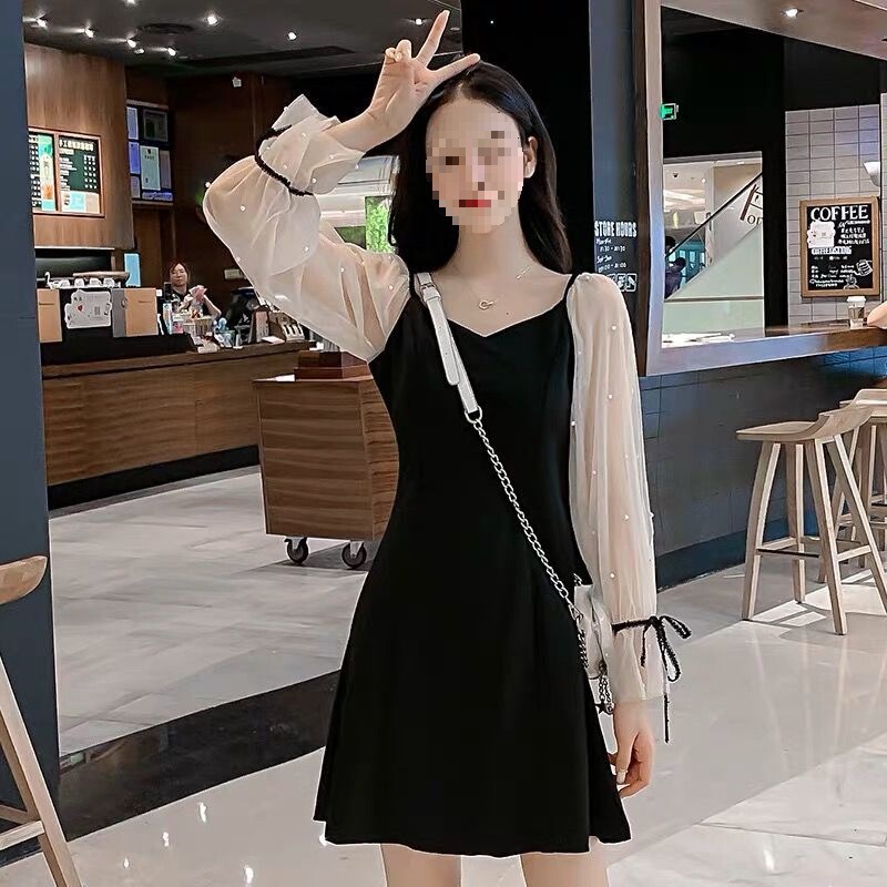 Elegant Ladylike Mesh Long-Sleeve Cocktail Dress, Short New Style, Chanel-Inspired, Spring 2025 Long-Sleeve Dress