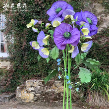 花飞花手工银莲花商业美陈空间展示橱窗布置活动道具-羽尚蓝胜
