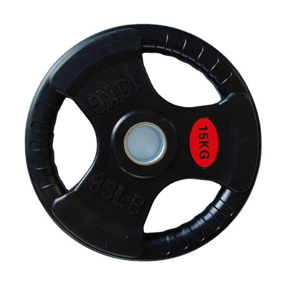 Cross-border wholesale barbell tablet abdominal fitness device three-hole hand-held Olympic rod counterweight tablet squat fitness black coated barbell tablet