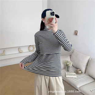 Autumn and winter double-sided sanding warm high collar lift base tide mother nursing moon clothing home clothing top 2317