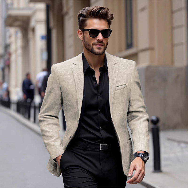 2025 Spring and Autumn Trendy Design Fashion Suit Thin Dad Single Suit Top Tops