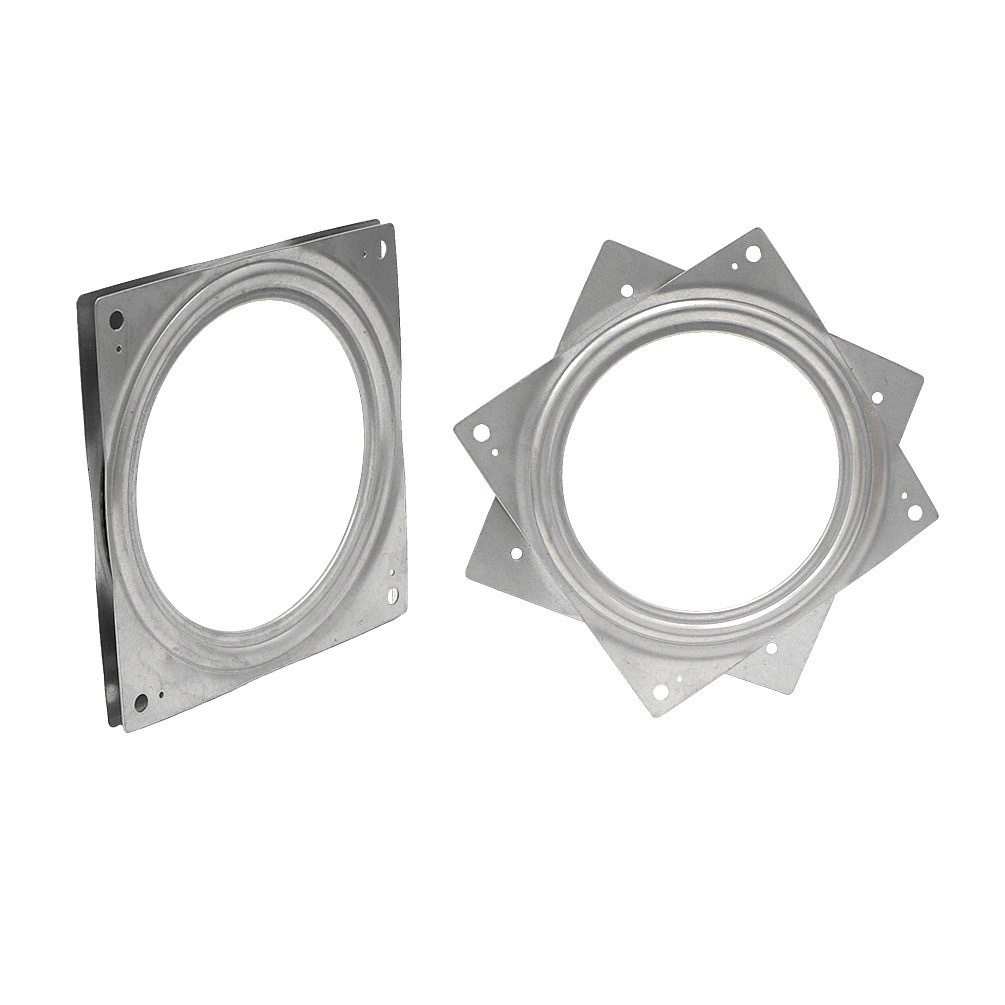 Galvanizado hueco cuadrado hierro giratoria 360 grados universal torta soporte de exhibición teniendo base Muebles Hardware