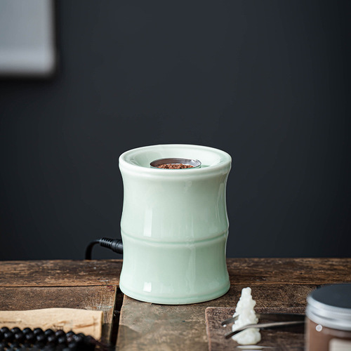 Electronic incense burner, electric aroma diffuser, electric incense stove with timer and temperature control, dry-burning ceramic agarwood powder essential oil sandalwood.