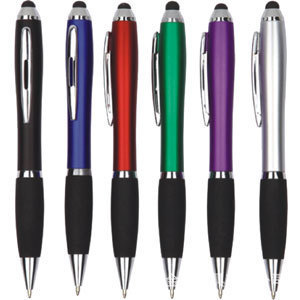 Pluma de plástico pluma táctil bolígrafo pluma de aceite logotipo multicolor opcional papelería publicidad Prensa de la pluma