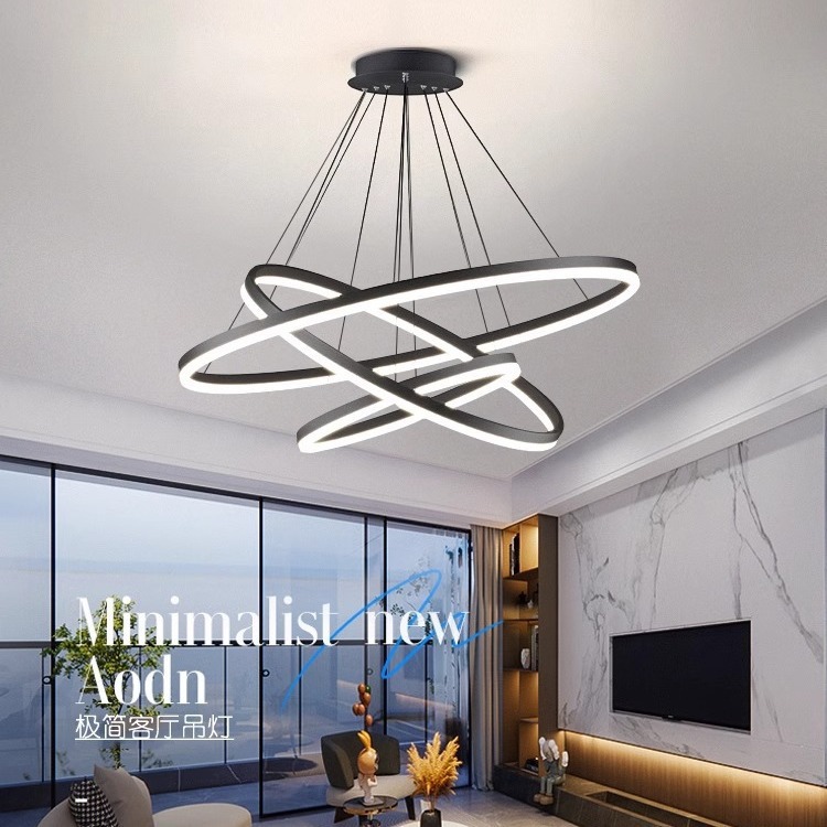 Paquete principal de lámparas del restaurante luces avanzadas 9037 anillo simple nórdico lámparas de la sala de estar