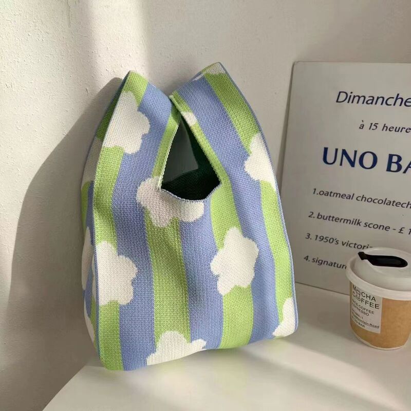 Thick Knitted Small Bag Internet Celebrity Style Office Handbag Women's Knitted Wedding Souvenir Versatile